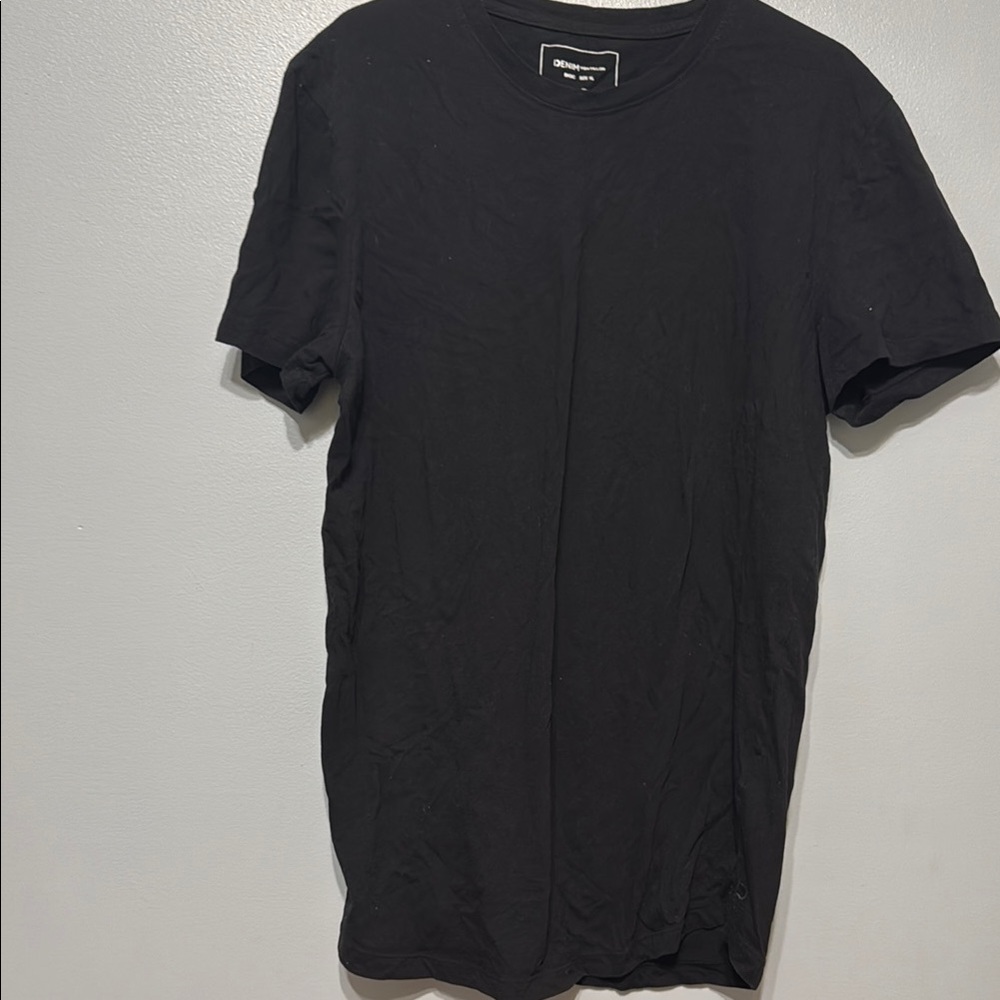 denim Tom Tailor Black Short Sleeve Tee with Crew Neck